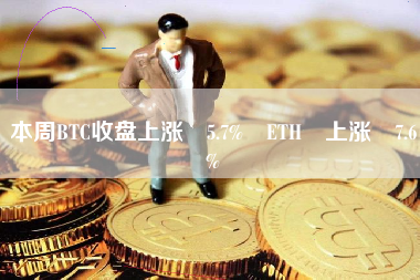 本周BTC收盘上涨 5.7% ETH 上涨 7.6%